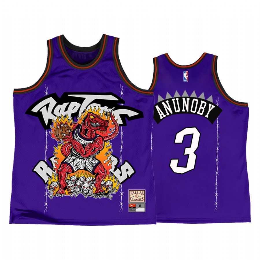 Toronto Raptors OG Anunoby #3 Purple Warren Lotas Jersey