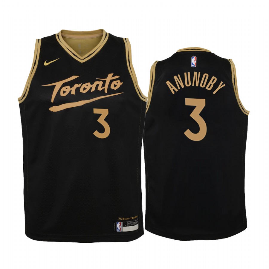 Toronto Raptors OG Anunoby 2021 City Edition Black Youth Jersey Swingman #3
