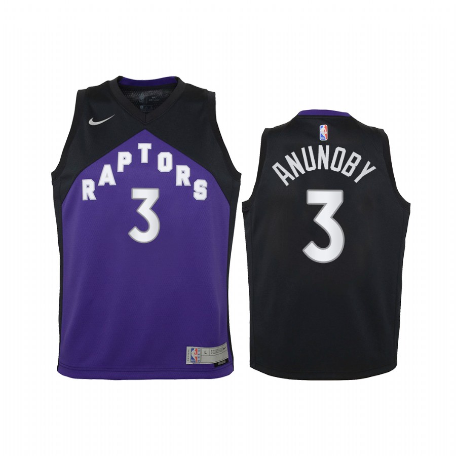Toronto Raptors OG Anunoby 2021 Earned Edition purple Youth Jersey Swingman #3