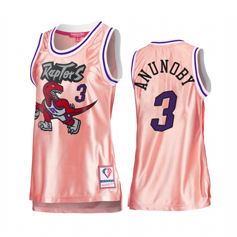 Toronto Raptors OG Anunoby Rose Gold Pink 75th Anniversary Women's Jersey #3
