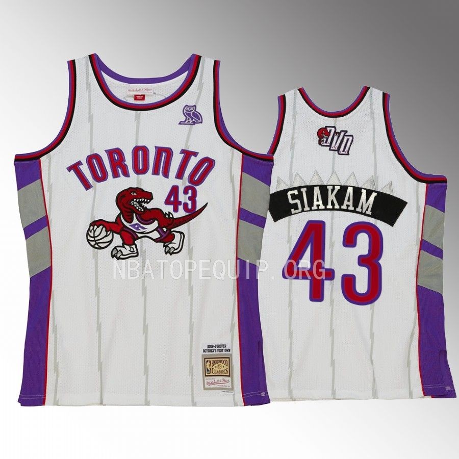 Toronto Raptors OVO x Hardwood Classic Pascal Siakam White #43 Jersey Swingman