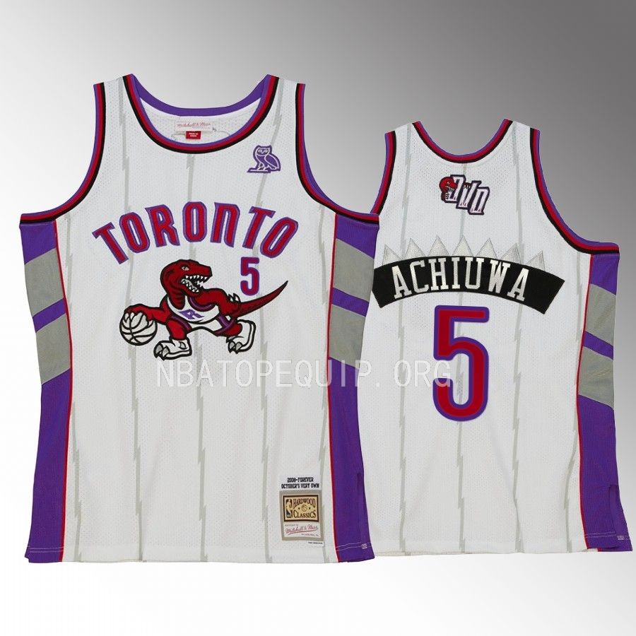 Toronto Raptors OVO x Hardwood Classic Precious Achiuwa White #5 Jersey Swingman