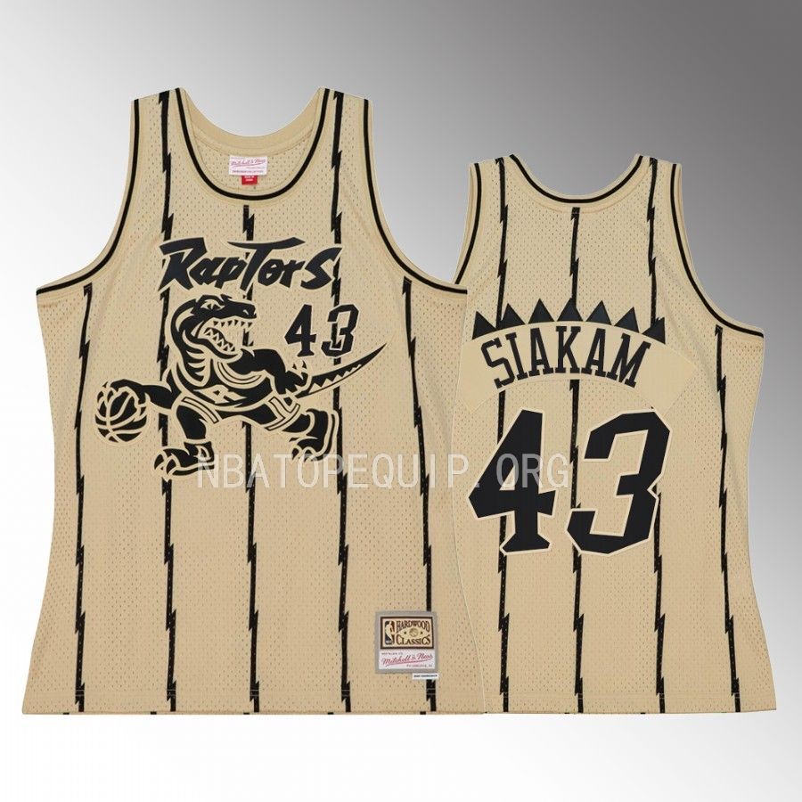 Toronto Raptors Pascal Siakam Hardwood Classics #43 Khaki Black Swingman Jersey