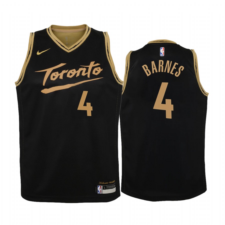 Toronto Raptors Scottie Barnes City Edition Black Youth Jersey 2021 NBA Draft #4