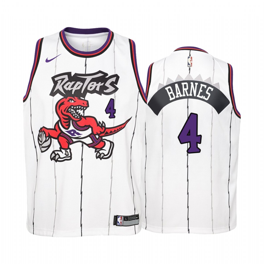 Toronto Raptors Scottie Barnes Classic Edition White Youth Jersey 2021 NBA Draft #4