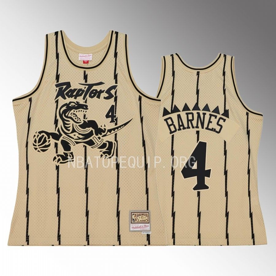 Toronto Raptors Scottie Barnes Hardwood Classics #4 Khaki Black Swingman Jersey
