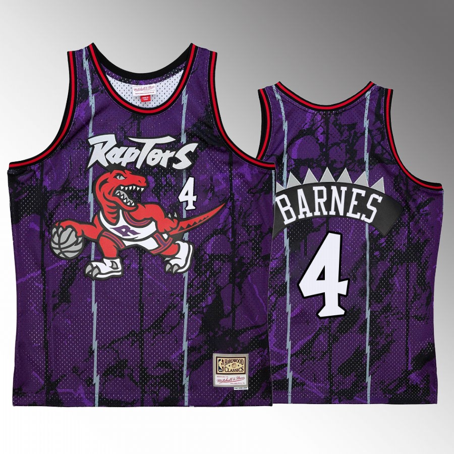 Toronto Raptors Scottie Barnes Marble Swingman #4 Purple Hardwood Classics Jersey