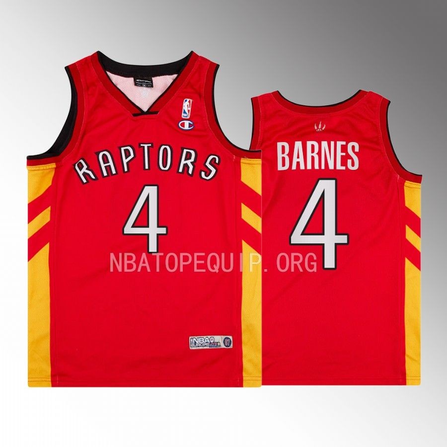 Toronto Raptors Scottie Barnes NBA Euro Live Tour 2007 #4 Red Throwback Jersey