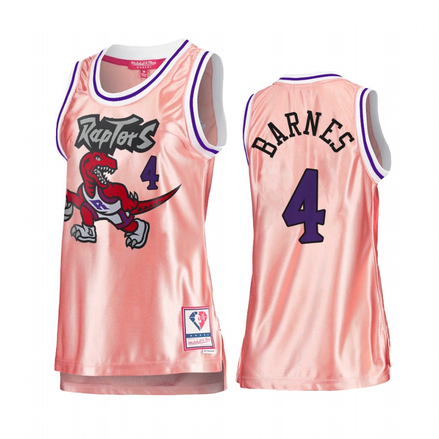 Toronto Raptors Scottie Barnes Rose Gold Pink 75th Anniversary Women's Jersey #4