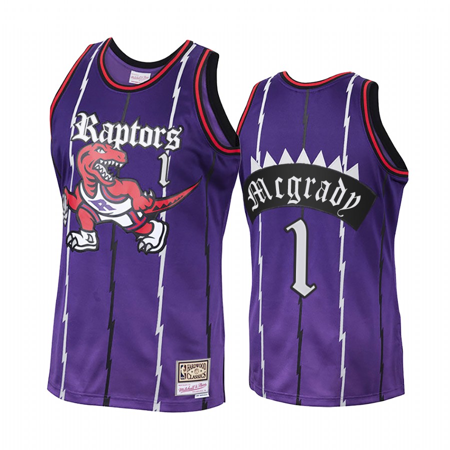 Toronto Raptors Tracy McGrady #1 Purple Old English Jersey