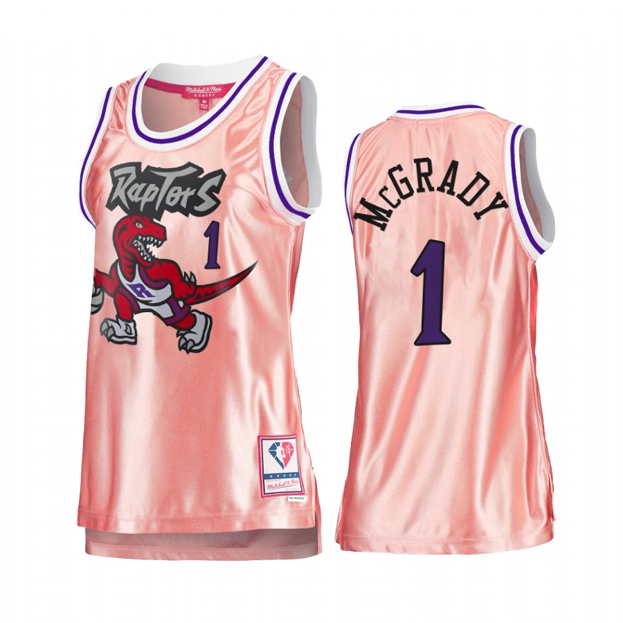 Toronto Raptors Tracy McGrady Rose Gold Pink 75th Anniversary Women's Jersey #1
