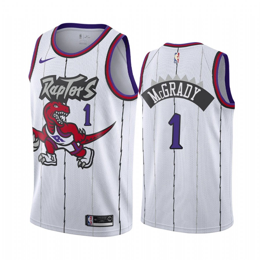 Toronto Raptors Tracy McGrady White 2019-20 Hardwood Classics Jersey