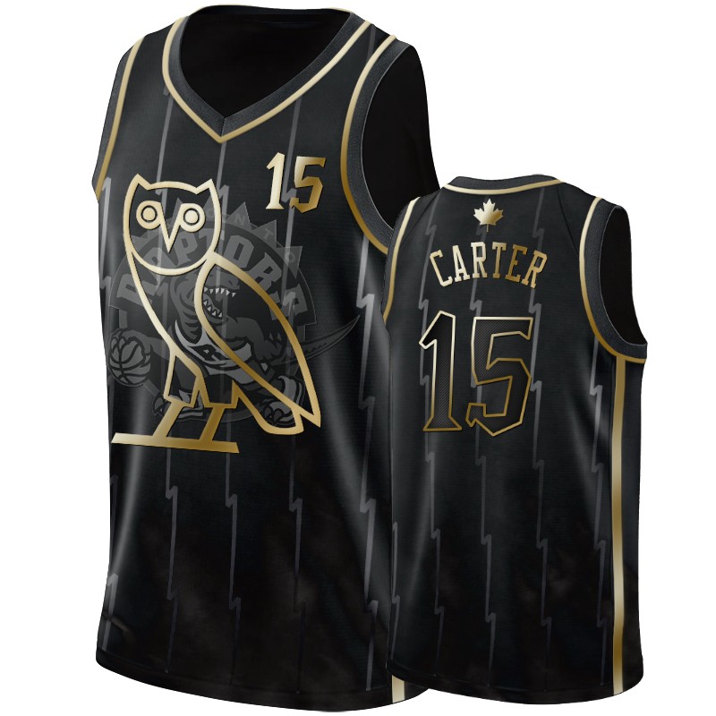 Toronto Raptors Vince Carter #15 OVO Black Golden Edition Jersey