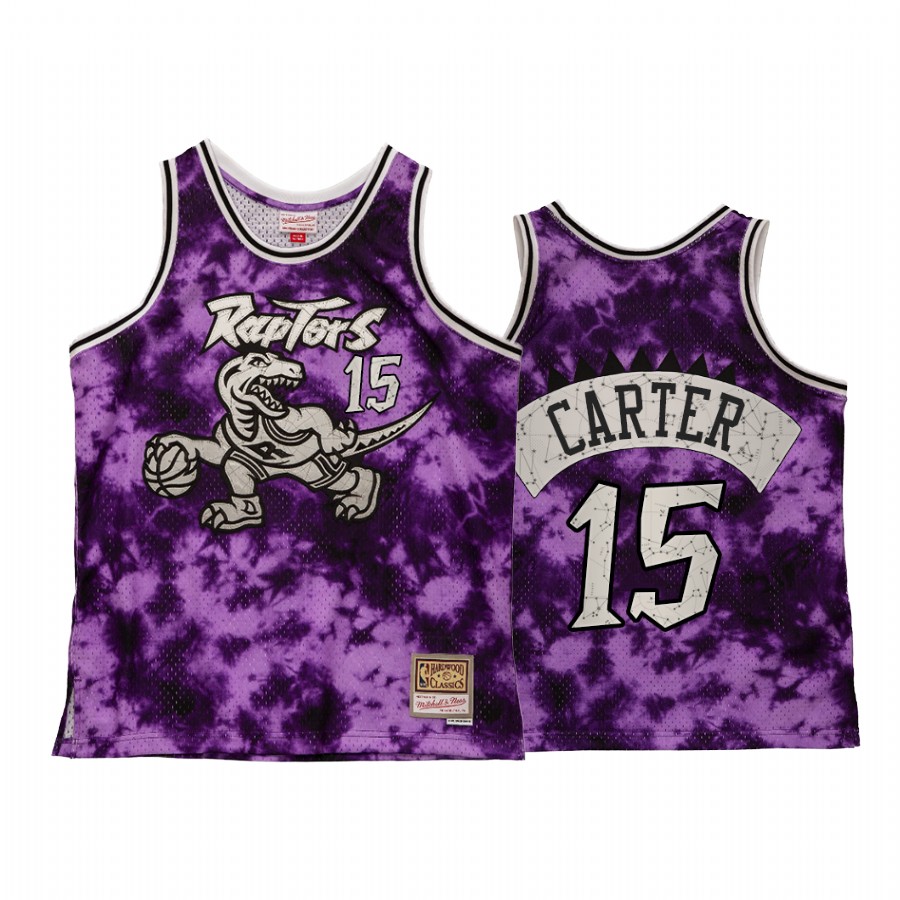 Toronto Raptors Vince Carter Galaxy Constellation Jersey Men Purple Throwback