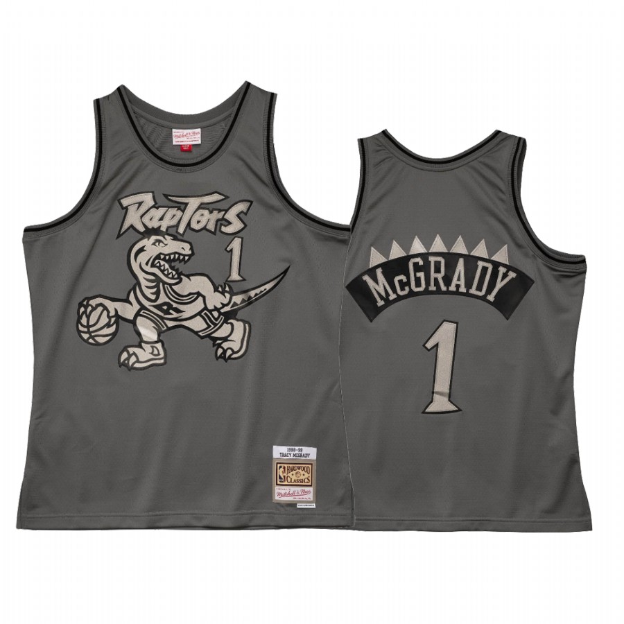 Tracy McGrady #1 Toronto Raptors Metal Works Jersey Charcoal