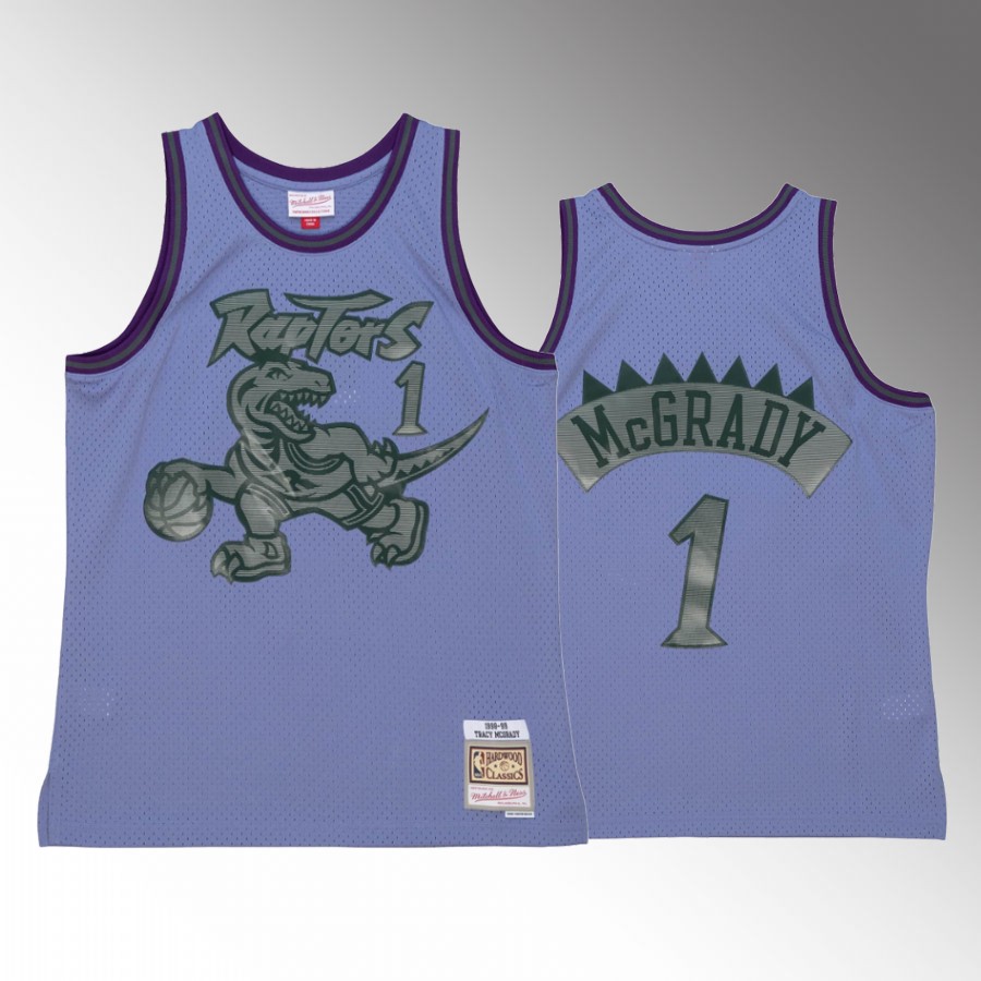 Tracy McGrady #1 Toronto Raptors Space Knit Purple 1998-99 HWC Jersey
