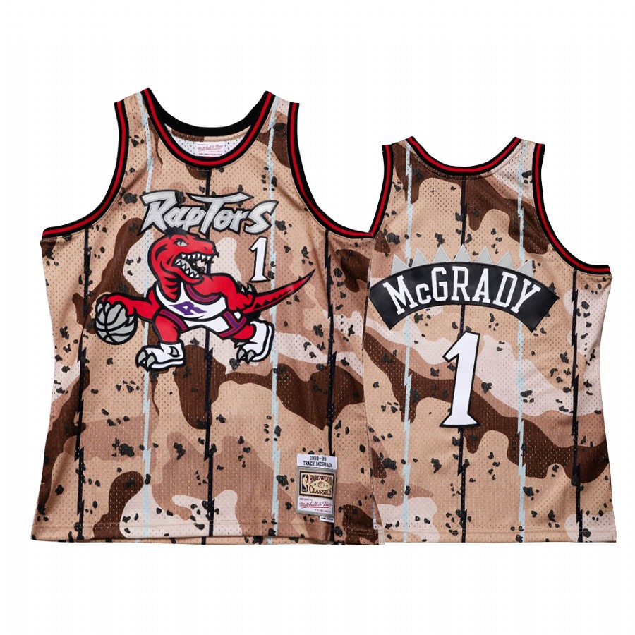 Tracy Mcgrady 1 Toronto Raptors Reflective Camo Jersey 1998 Throwback
