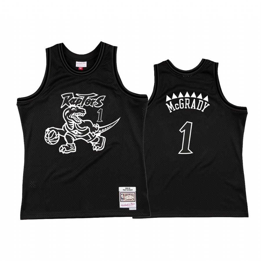 Tracy Mcgrady 1 Toronto Raptors White Logo Black Jersey Throwback 1998