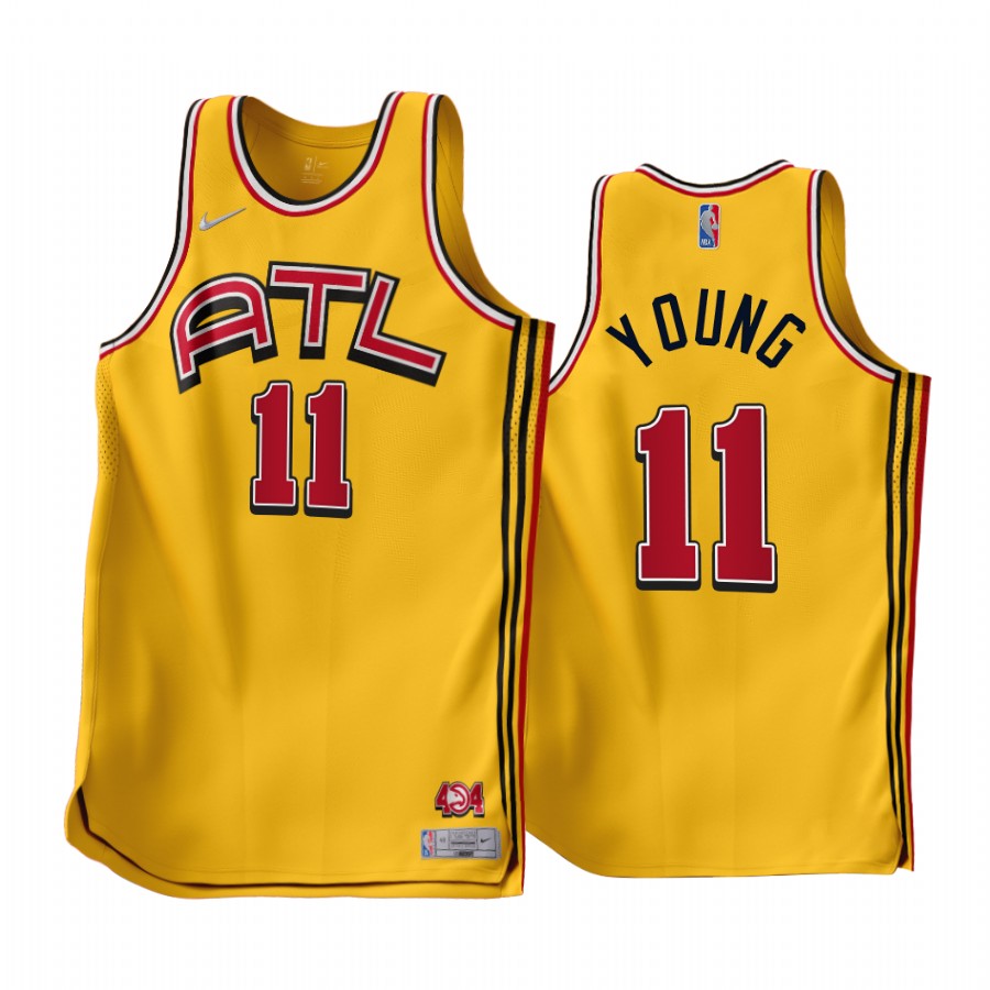 Trae Young 2022-23 Atlanta Hawks Gold #11 Earned Edition Jersey