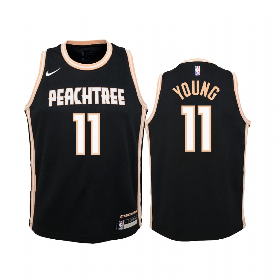 Trae Young Atlanta Hawks Black City Edition 2019-20 Jersey - youth