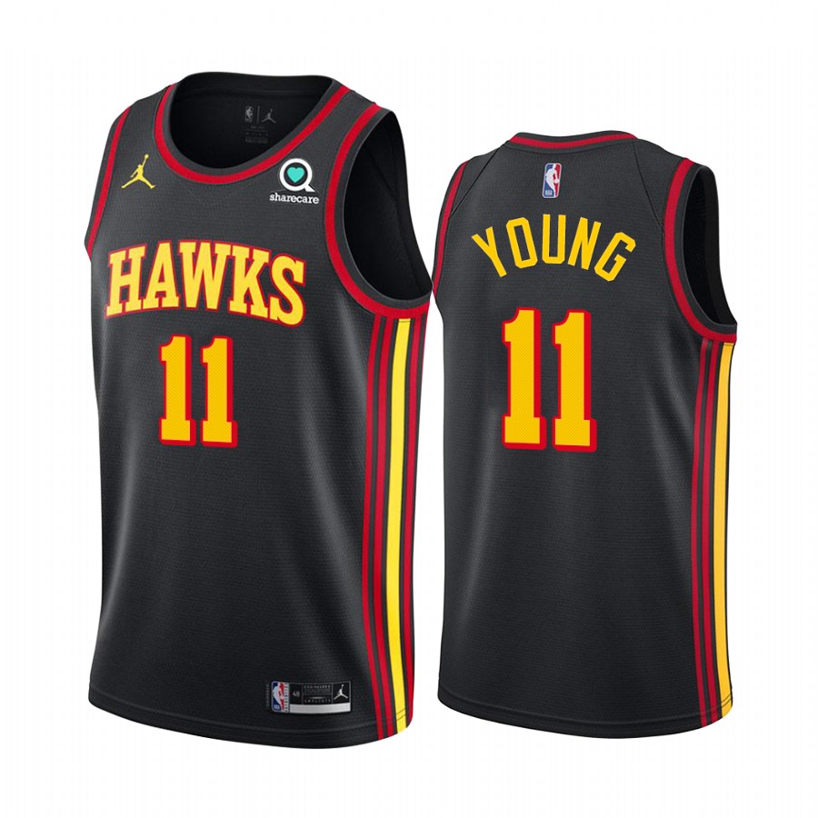 Trae Young Atlanta Hawks Black Statement Edition Jumpman 2020-21 Jersey