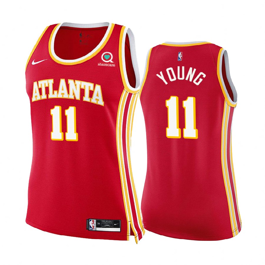 Trae Young Atlanta Hawks Red Icon Edition Women 2020-21 Jersey