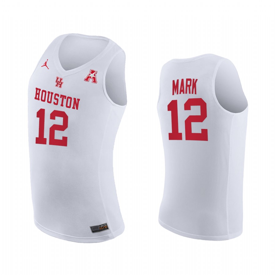 Tramon Mark Houston Cougars White Jersey Home 2021 March Madness