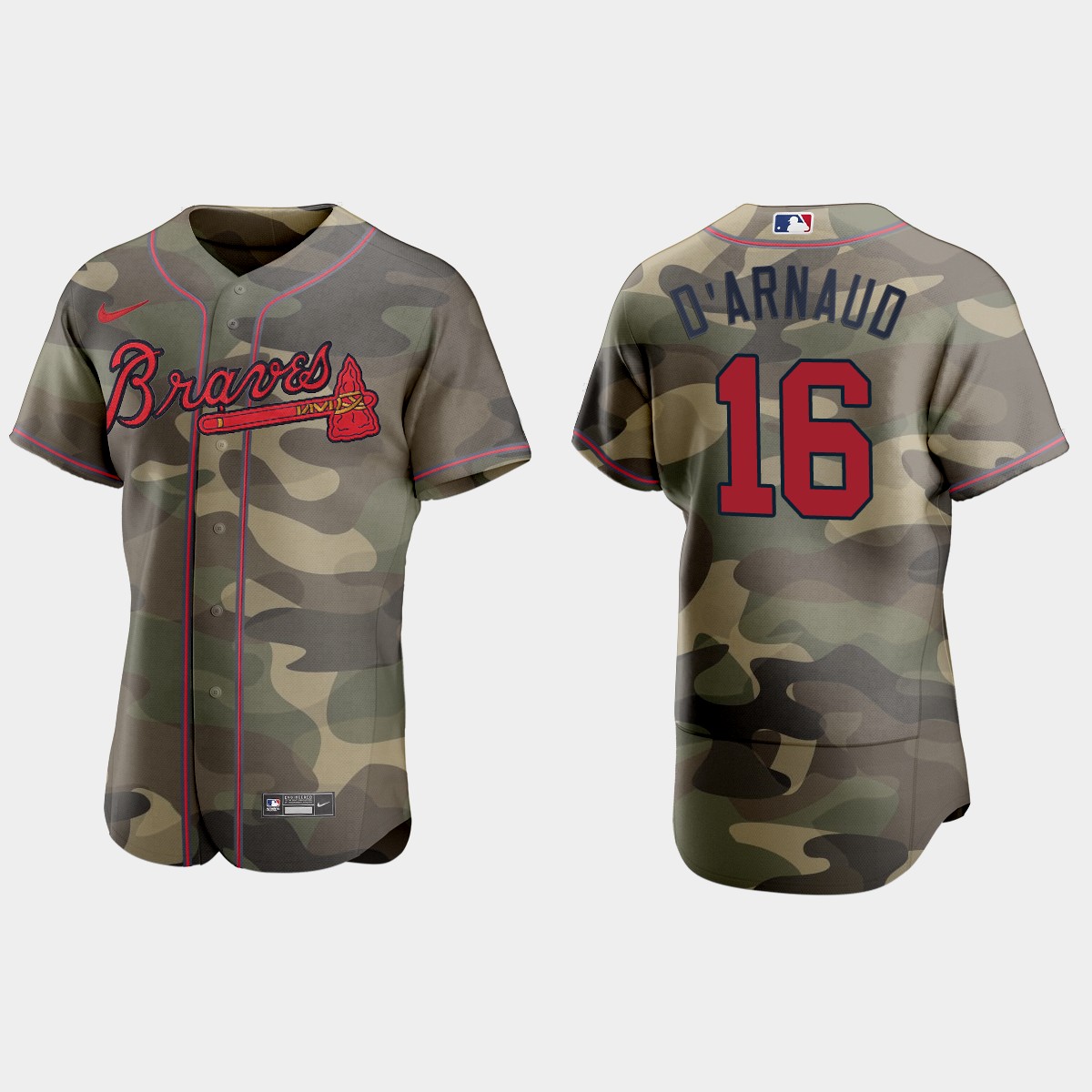 Travis d'Arnaud Atlanta Braves 2021 National Armed Forces Day Jersey - Camo