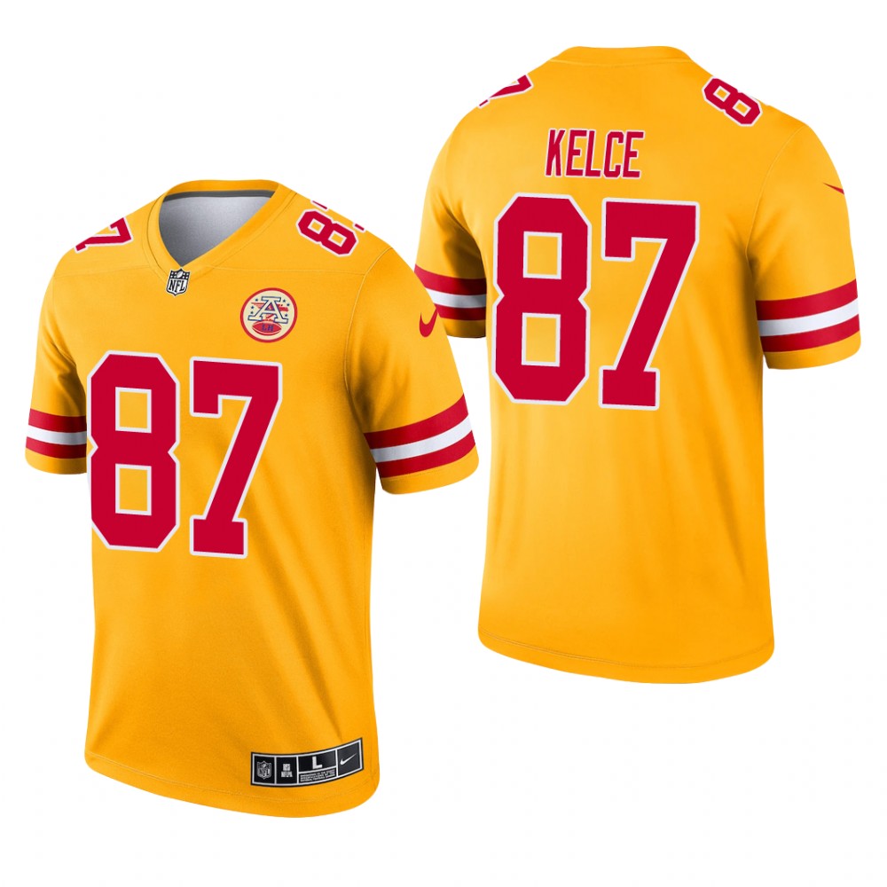 Travis Kelce Kansas City Chiefs Yellow Jersey Inverted Legend - Men's