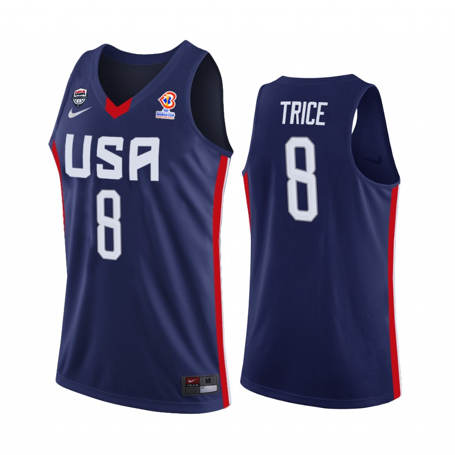 Travis Trice #8 USA  FIBA AmeriCup 2022 Navy Jersey