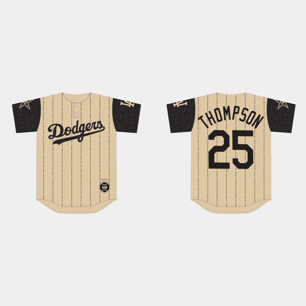 Trayce Thompson Los Angeles Dodgers 2022 Black Heritage Night Jersey - Gold