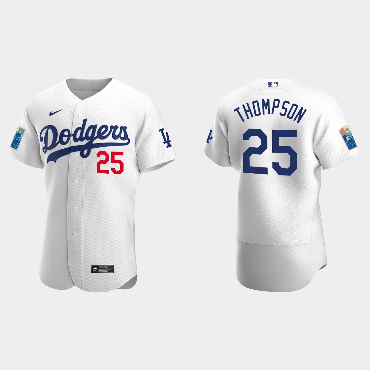 Trayce Thompson Los Angeles Dodgers 2022 Dodger Stadium 60th Anniversary Jersey - White