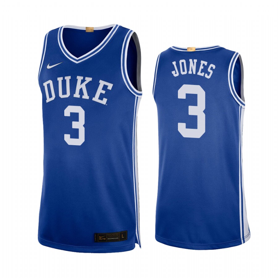 Tre Jones Duke Blue Devils #3 Alumni Limited College  Jersey - Royal