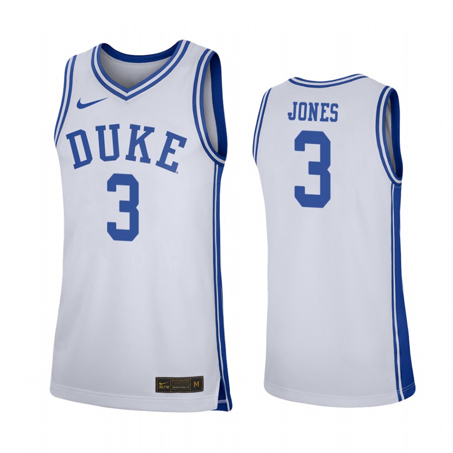 Tre Jones Duke Blue Devils #3  College  Jersey - White