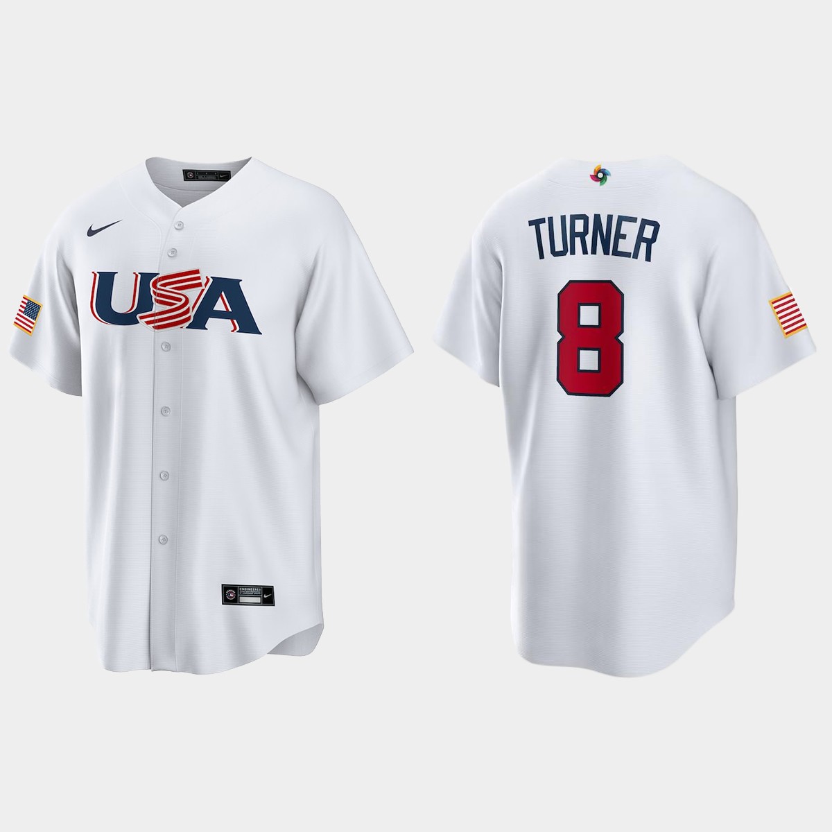 Trea Turner Philadelphia Phillies 2023 World  Classic USA Jersey - White