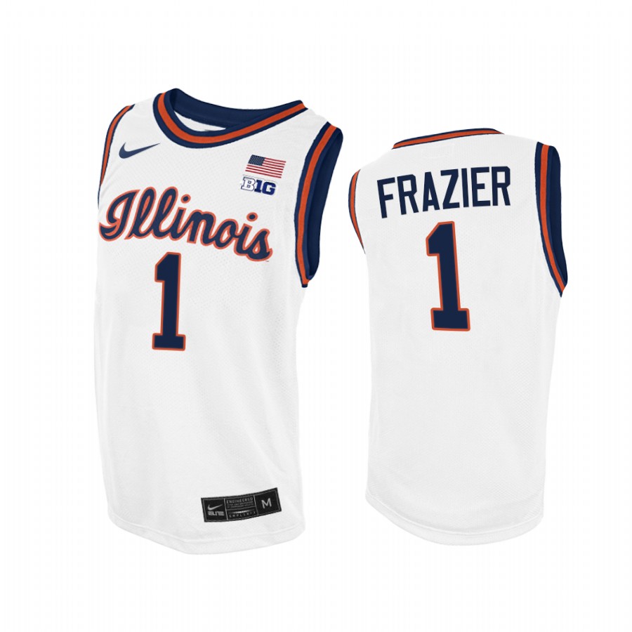 Trent Frazier Illinois Fighting Illini White Jersey 2021 Throwback College