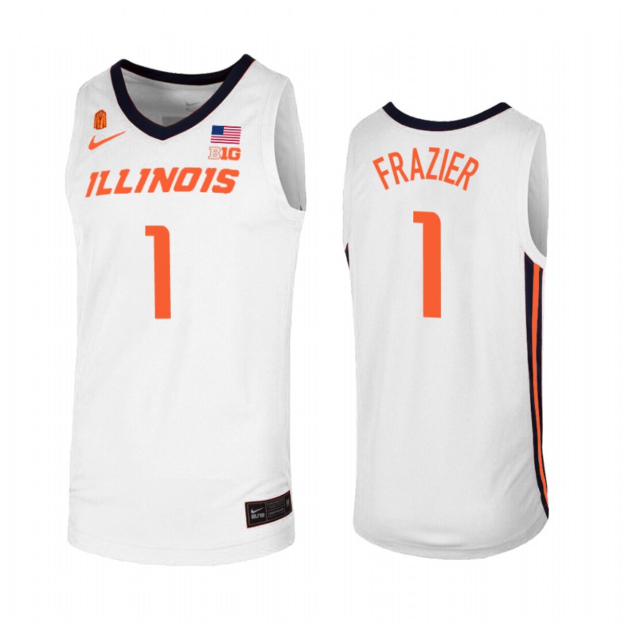 Trent Frazier Illinois Fighting Illini White Jersey  College