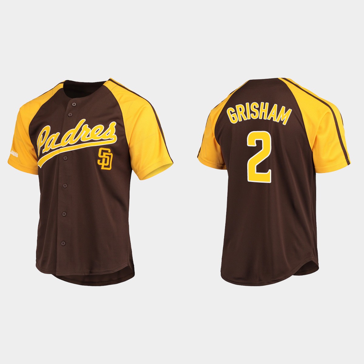 Trent Grisham San Diego Padres Button-Down Raglan Jersey - Brown