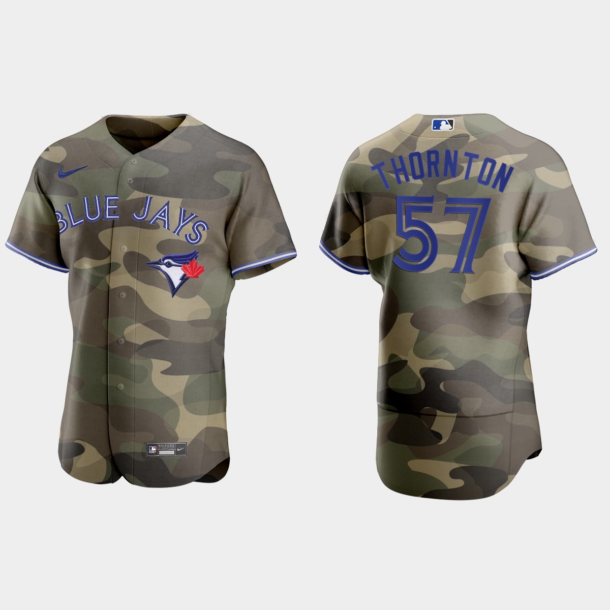 Trent Thornton Toronto Blue Jays 2021 National Armed Forces Day Jersey - Camo