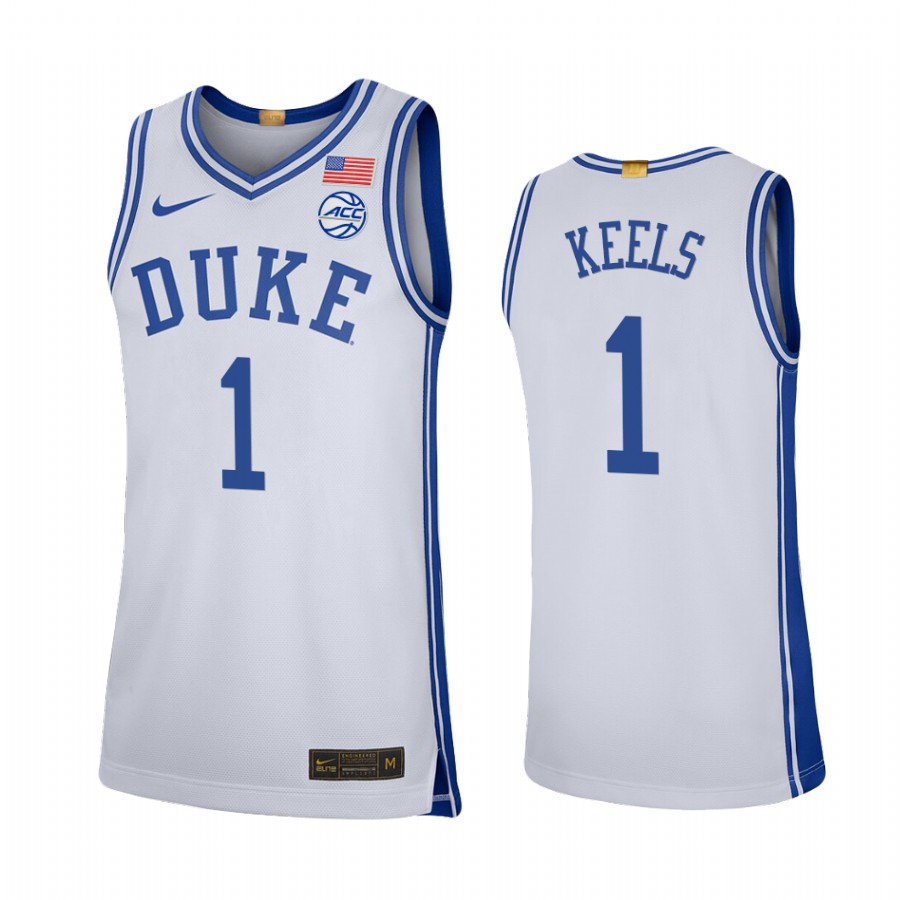 Trevor Keels Duke Blue Devils White Jersey 2021-22 College  Limited