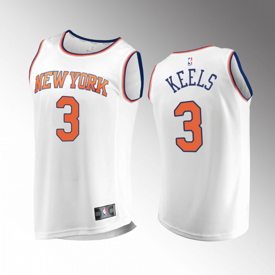 Trevor Keels Knicks #3 White Jersey Fast Break  2022-23
