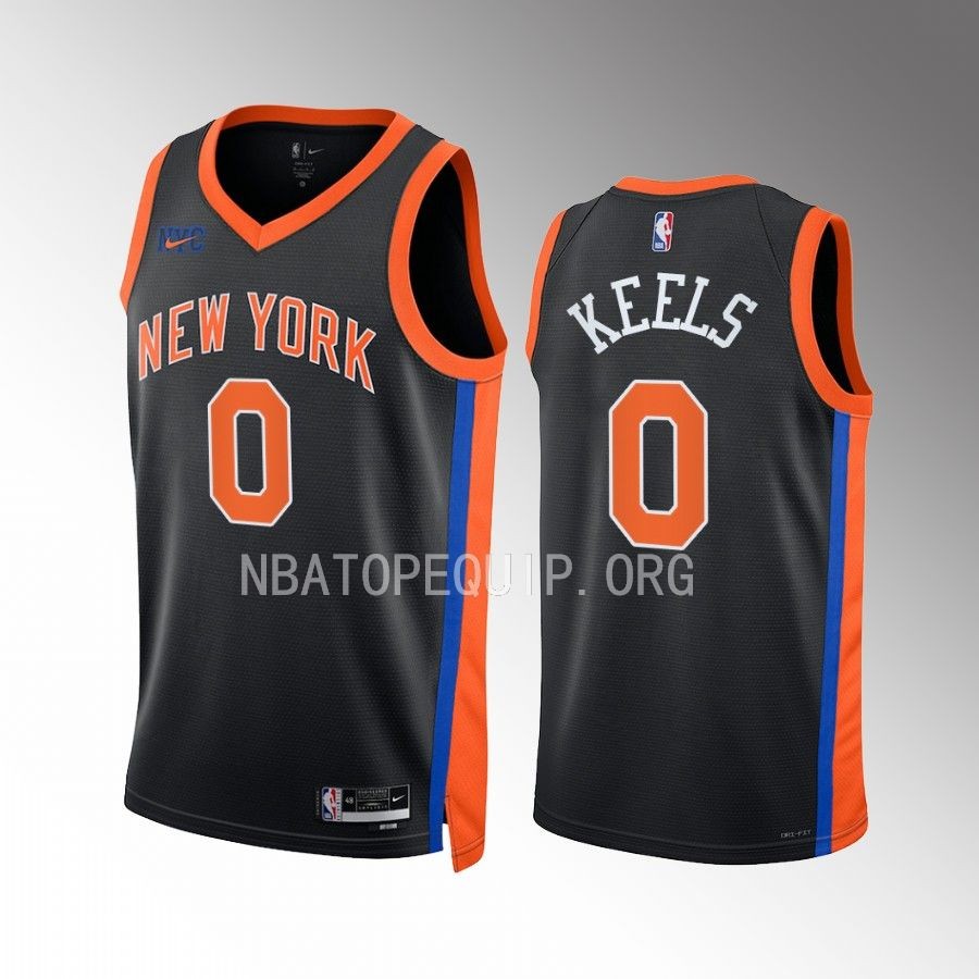 Trevor Keels New York Knicks #0 Black Jersey 2022-23 City Edition Swingman