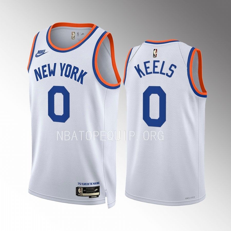 Trevor Keels New York Knicks #0 White Jersey 2022-23 Classic Edition Swingman