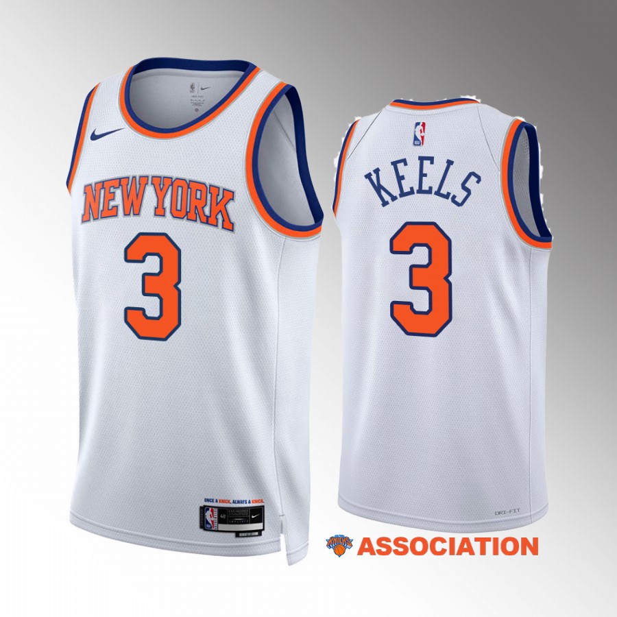 Trevor Keels New York Knicks #3 White Jersey 2022-23 Association Edition Swingman