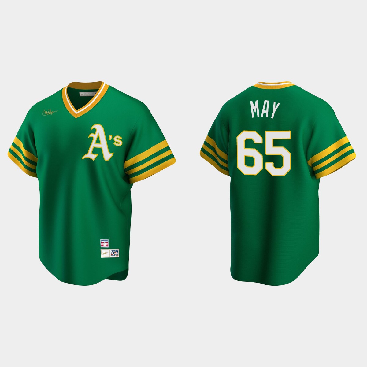 Trevor May Oakland Athletics Cooperstown Collection Road Jersey - Kelly Green