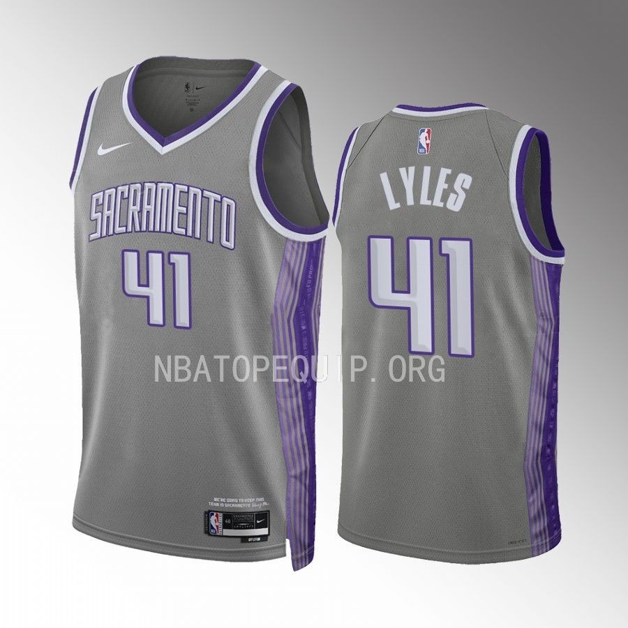 Trey Lyles 2022-23 Sacramento Kings Grey #41 City Edition Jersey Swingman