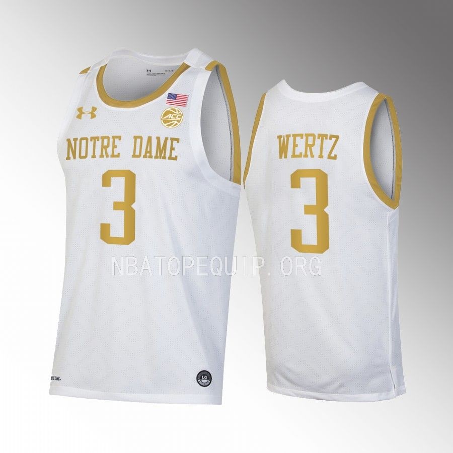 Trey Wertz Notre Dame Fighting Irish White Jersey 2022-23 College