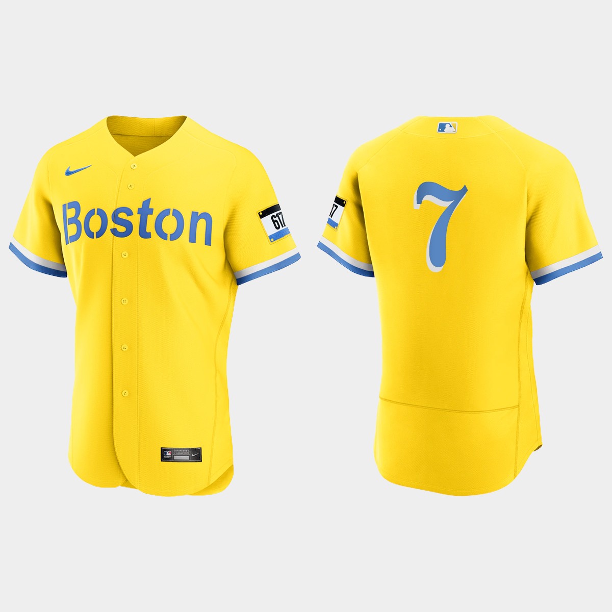 Trot Nixon Boston Red Sox 2021 City Connect Jersey - Gold Light Blue