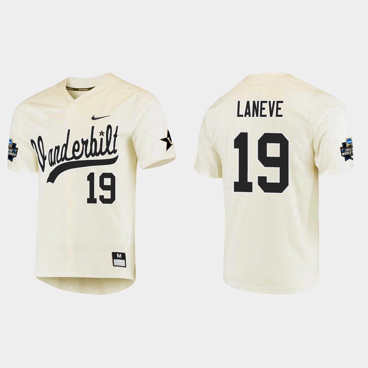 Troy LaNeve Vanderbilt Commodores College World Series  Jersey - Cream