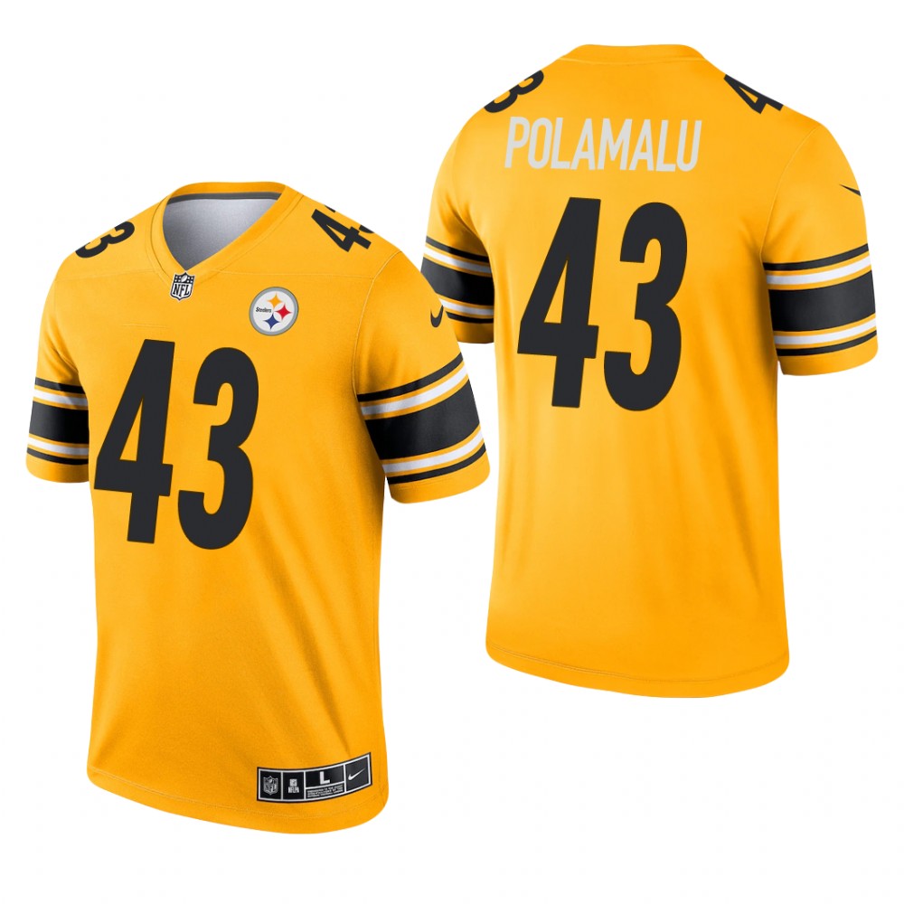 Troy Polamalu Pittsburgh Steelers Gold Jersey Inverted Legend - Men's